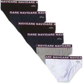 3 Slip uomo Navigare in cotone con elastico logato e stampa