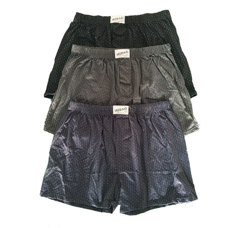 3 Boxer uomo Mirag in cotone non elasticizzato a fantasia cravatta con apertura