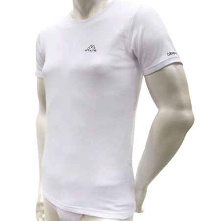 3 T-Shirt uomo Kappa manica corta a girocollo in cotone elasticizzato con logo stampato