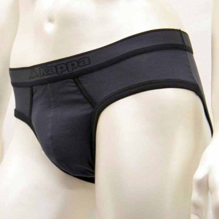 6 Slip uomo Kappa in cotone a vita bassa con elastico esterno loggato