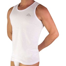 3 Canottiere uomo Kappa a spalla larga in cotone pettinato con logo