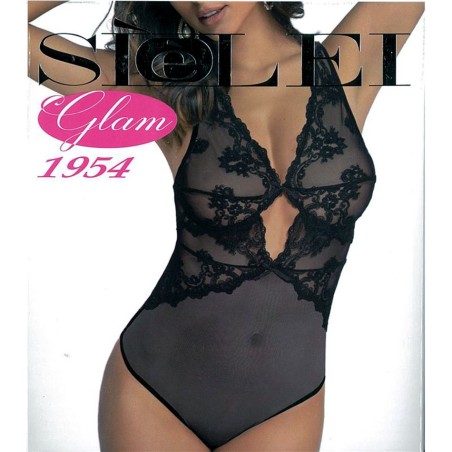 Body donna SieLei senza ferretto in raffinato pizzo e micro tulle