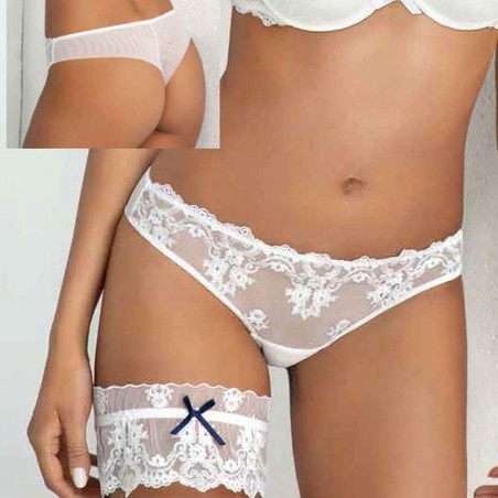 Slip brasiliana donna SieLei in fine pizzo davanti e micro tulle dietro