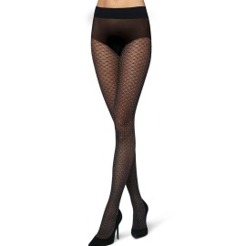 Collant donna Matignon con corpino senza cuciture e motivo di pois