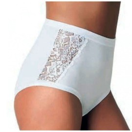 2 Slip da donna Cotonella Maxi in cotone elasticizzato con inserti di pizzo