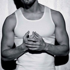 3 Canottiere uomo Coveri a spalla larga in cotone bi-elastico