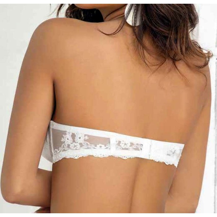 Reggiseno SieLei a fascia imbottita con ferretto in pizzo e micro tulle