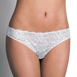 2 Slip brasiliane da donna Cotonella con cotone elasticizzato dietro e pizzo davanti