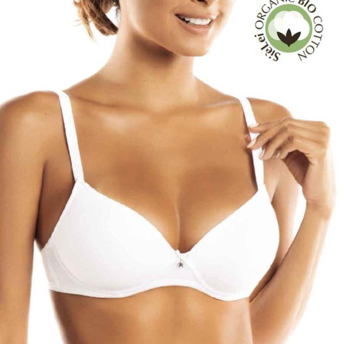 Reggiseno SieLei push up senza ferretto in cotone biologico, coppe graduate