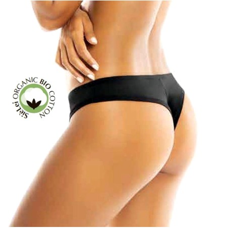 Slip brasiliana donna SieLei cotone biologico elasticizzato, bordi piatti