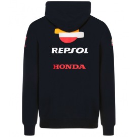 Felpa uomo Repsol Honda Ufficiale blu con logo, tasche e cappuccio 2