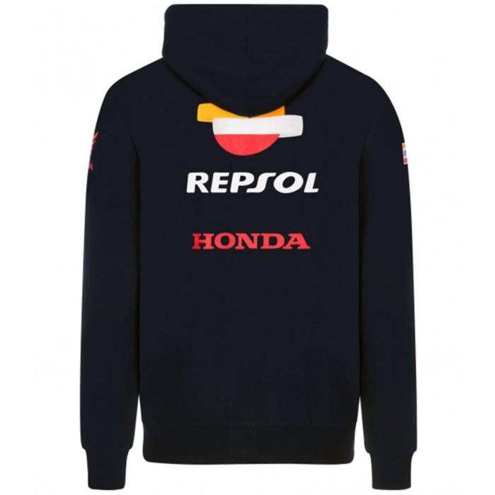 Felpa uomo Repsol Honda Ufficiale blu con logo, tasche e cappuccio