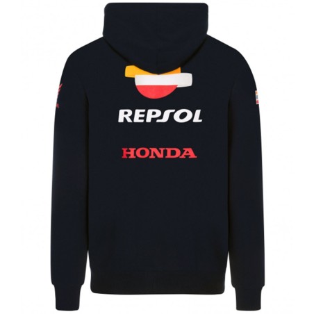 Felpa uomo Repsol Honda Ufficiale blu con logo, tasche e cappuccio