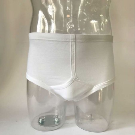 6 Slip uomo Fisafil alti lisci in morbido cotone con apertura