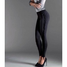 Leggings Love and Bra lungo in microfibra con sexy frange laterali
