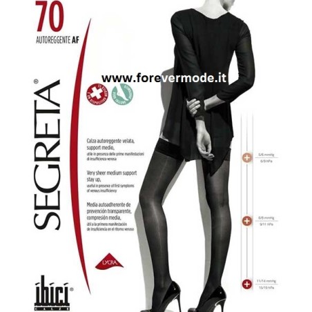 1 Paio Autoreggente donna Ibici Segreta 70 maglia a rete con balza in pizzo