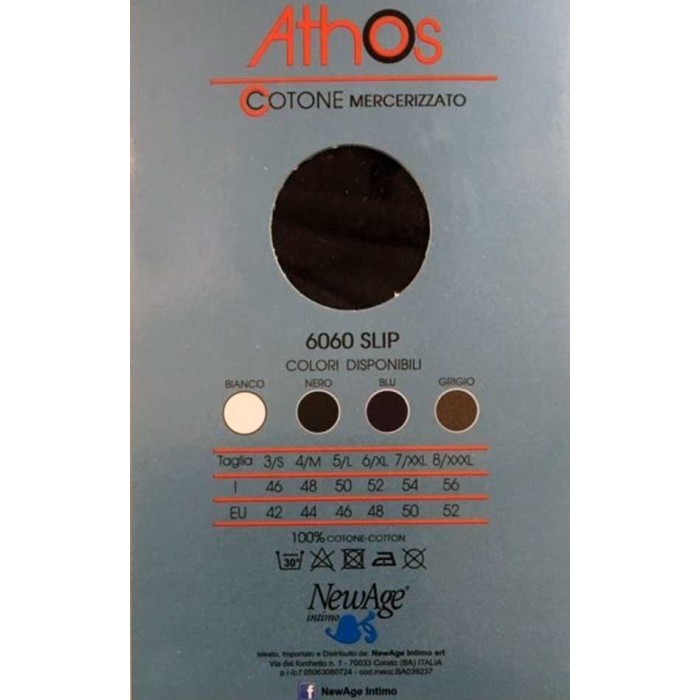 6 Slip uomo New Age in cotone mercerizzato con elastico interno e logo