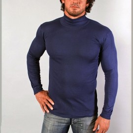 Maglia uomo FDB manica lunga con collo dolcevita in caldo cotone felpato