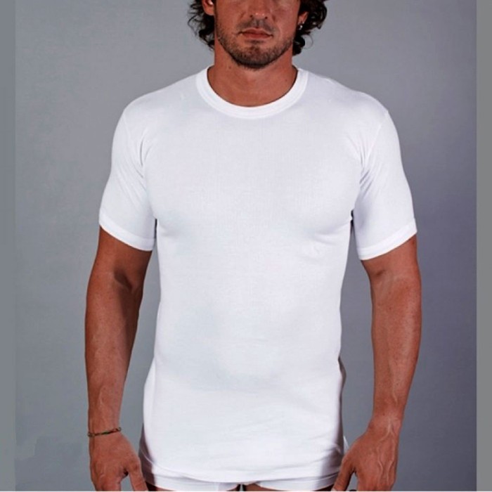3 T-shirt uomo FDB manica corta girocollo in caldo termo cotone doppio