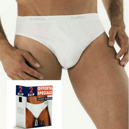 2 Slip uomo Garda Mini in cotone elasticizzato con elastico esterno loggato