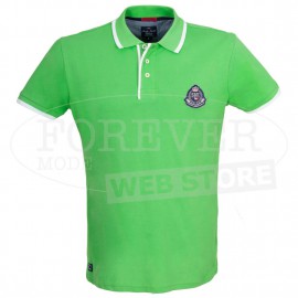 Polo uomo Scuola Nautica in cotone piquet con loghi ricamati