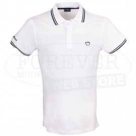 Polo uomo Baci & Abbracci, logo frontale scritta collo e manica