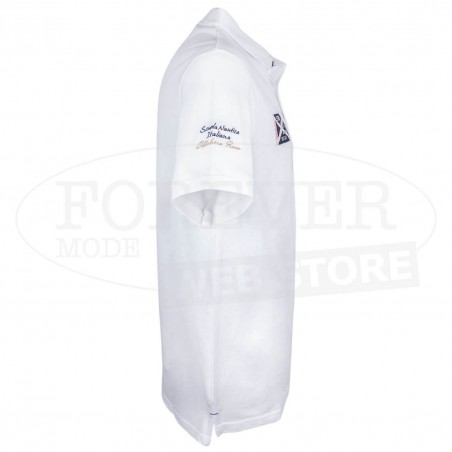 Polo uomo Scuola Nautica manica corta con loghi frontali e sulle maniche