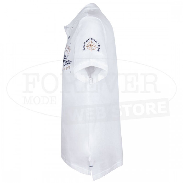Polo uomo Scuola Nautica manica corta con loghi frontali e sulle maniche