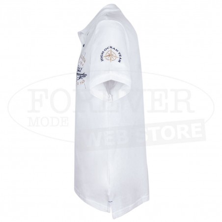Polo uomo Scuola Nautica manica corta con loghi frontali e sulle maniche