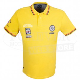 Polo uomo Scuola Nautica in cotone piquet con loghi ricamati