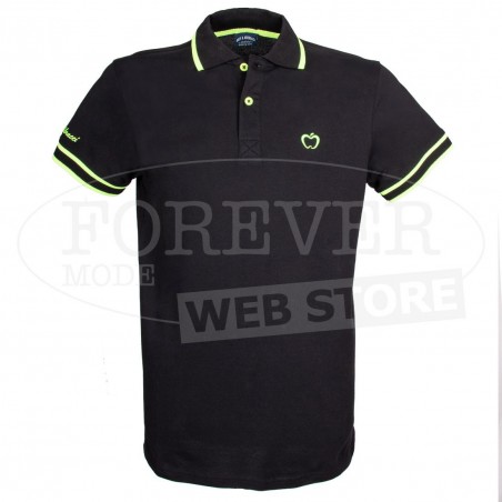 Polo uomo Baci & Abbracci con logo ricamato e stampato sul collo