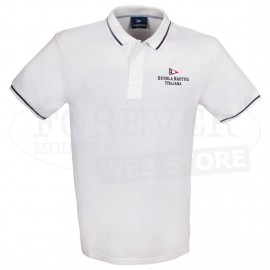 Polo uomo Scuola Nautica Italiana in cotone piquet con logo ricamato 2