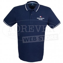 Polo uomo Scuola Nautica Italiana in cotone piquet con logo ricamato