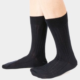 6 Paia di Calze uomo Ciocca corte peso medio in pura lana superwash a costa media