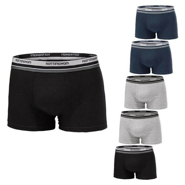 6 Boxer uomo Nottingham in cotone bielastico con elastico esterno loggato