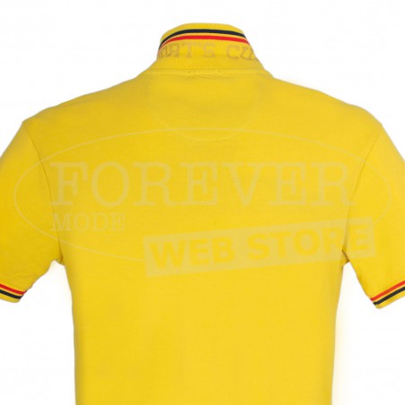 Polo uomo Scuola Nautica in cotone piquet con loghi ricamati