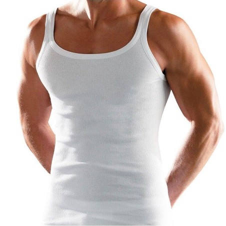 3 Canottiere uomo Henri a spalla stretta in puro cotone a costine 3 Canottiere uomo Henri a spalla stretta in puro cotone a costine