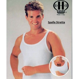 3 Canottiere da uomo Henri a spalla stretta in puro cotone rasato aderente