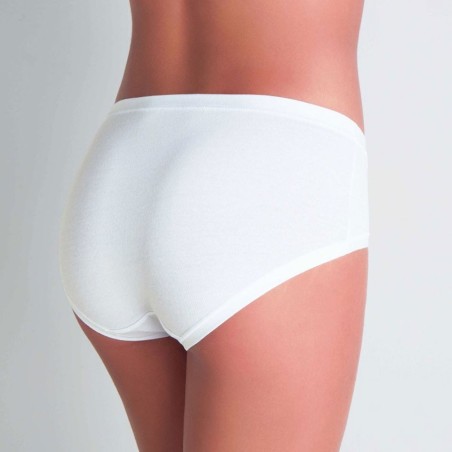 2 Slip da donna Cotonella Midi in cotone elasticizzato con inserti in pizzo