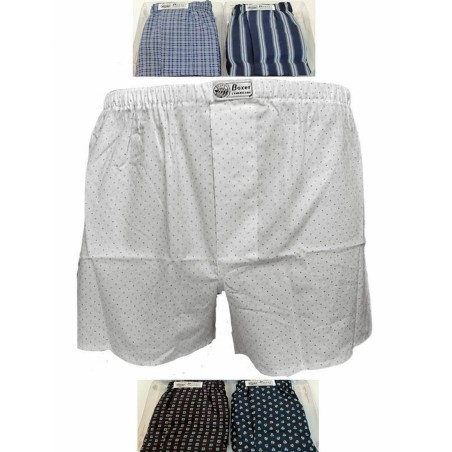 Boxer uomo Fulcini in cotone popeline fantasia cravatta con apertura