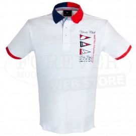 Polo uomo Scuola Nautica Italiana in cotone piquet con logo ricamato
