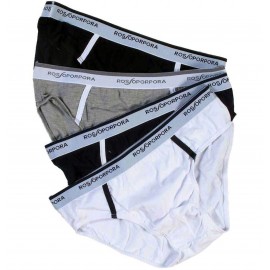 3 Slip uomo Rossoporpora in cotone elasticizzato con elastico esterno loggato