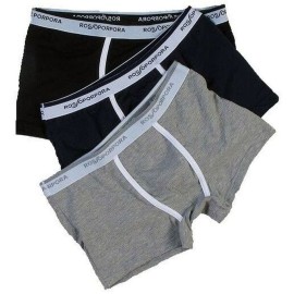 3 Boxer uomo Rossoporpora in cotone con elastico loggato e bande