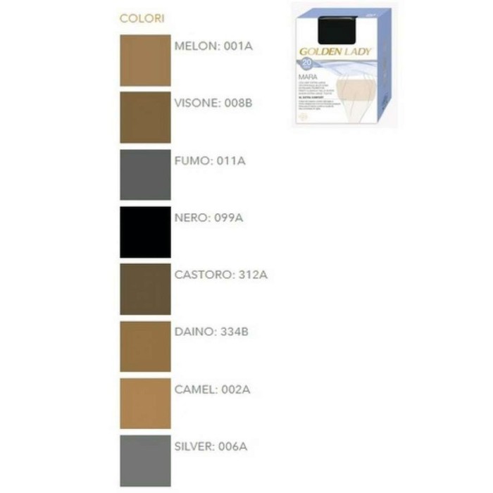 20 Collant donna Golden Lady Mara 20 XL calibrate Extra Large in filanca