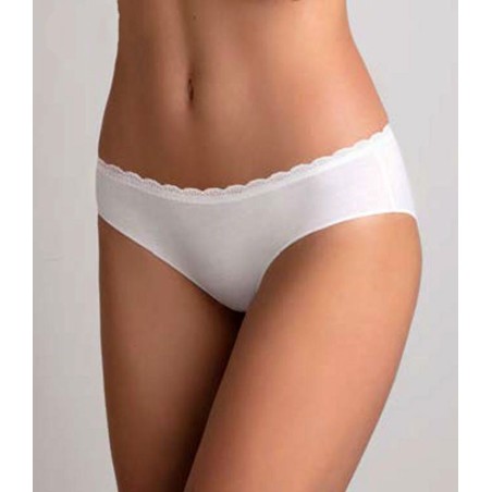 3 Slip donna Cotonella Mini in cotone a vita bassa con vita in pizzo