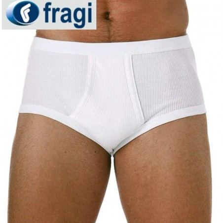 3 Slip uomo Fragi in cotone a costina con elastico interno ed apertura frontale