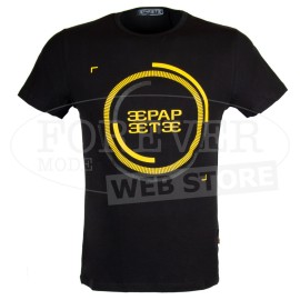 T-shirt uomo Papeete manica corta a girocollo con stampa logo fluo