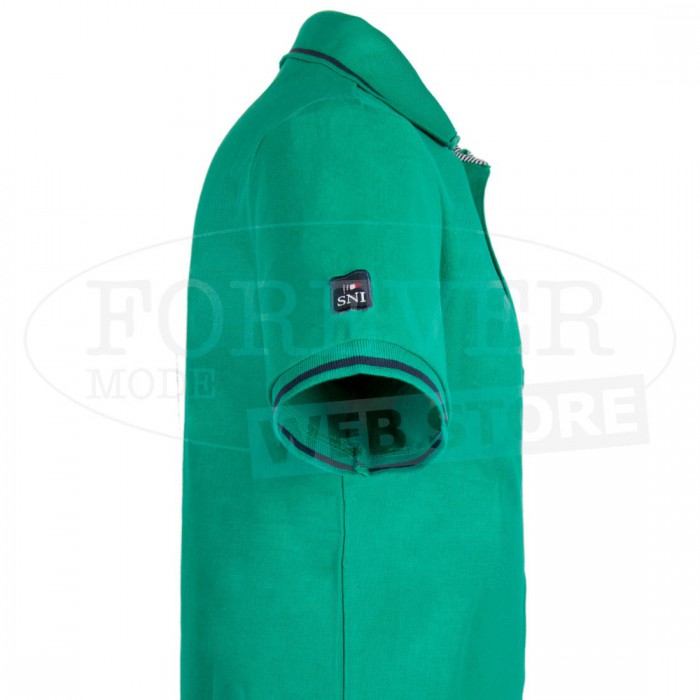 Polo uomo Scuola Nautica in cotone piquet con logo ricamato