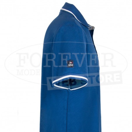 Polo uomo Scuola Nautica in cotone piquet con logo ricamato