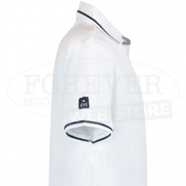 Polo uomo Scuola Nautica in cotone piquet con logo ricamato 2